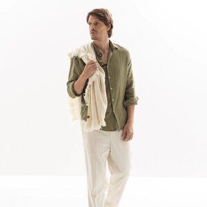 BLANKET QUILILA (NATURAL) (MERINO WOOL AND COTTON)